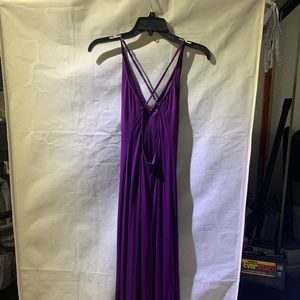 Deep plunge sexy back plum maxi dress HotMiami styles